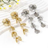 Trendy Strass Blume Quaste Ohrringe