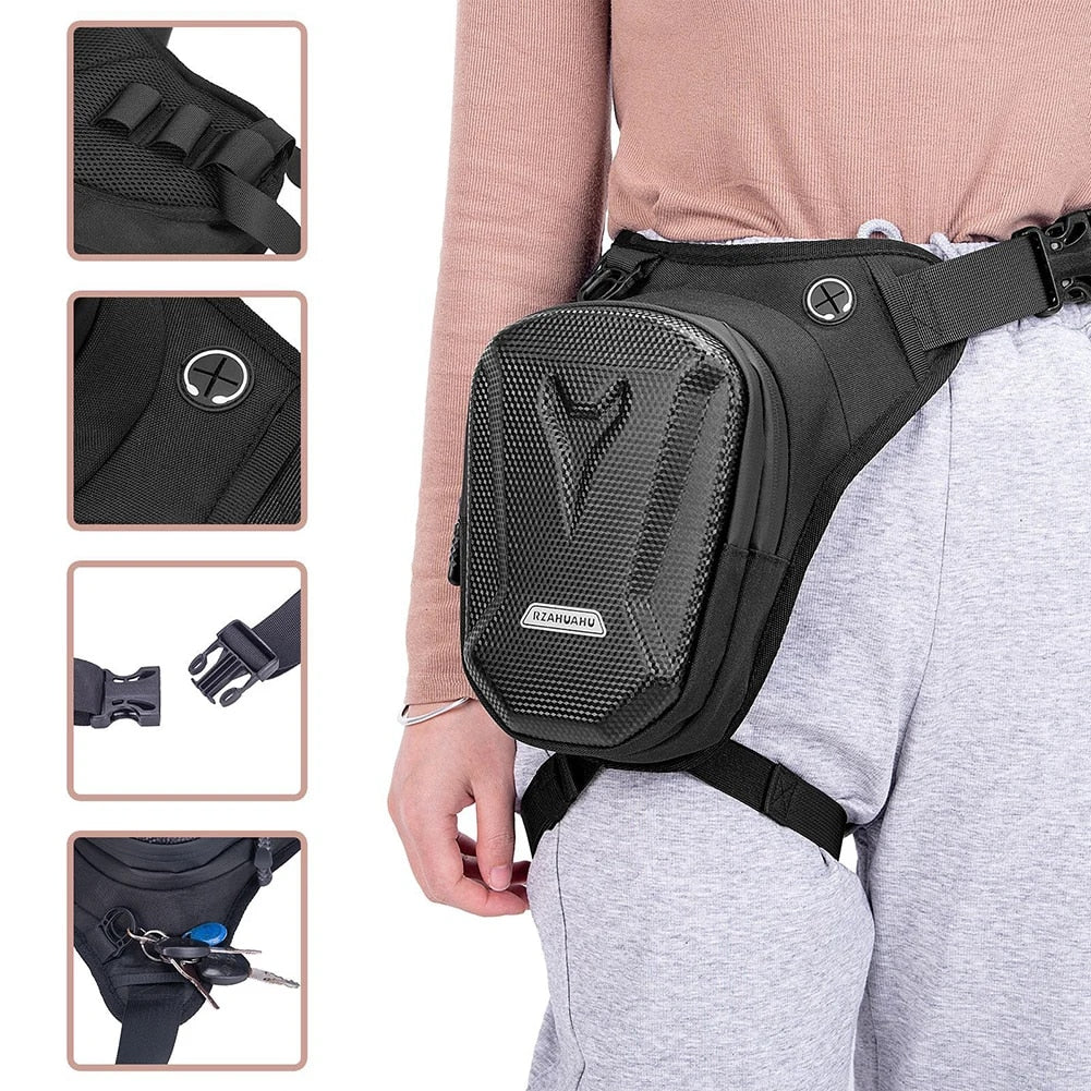 Bolsa impermeable para pierna de motocicleta: riñonera y paquete de cintura informal para exteriores para motociclistas