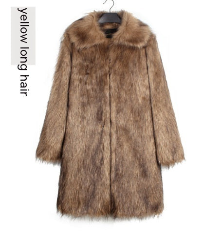 Men's Overcoat Faux Fur Coat Long Trench Coat