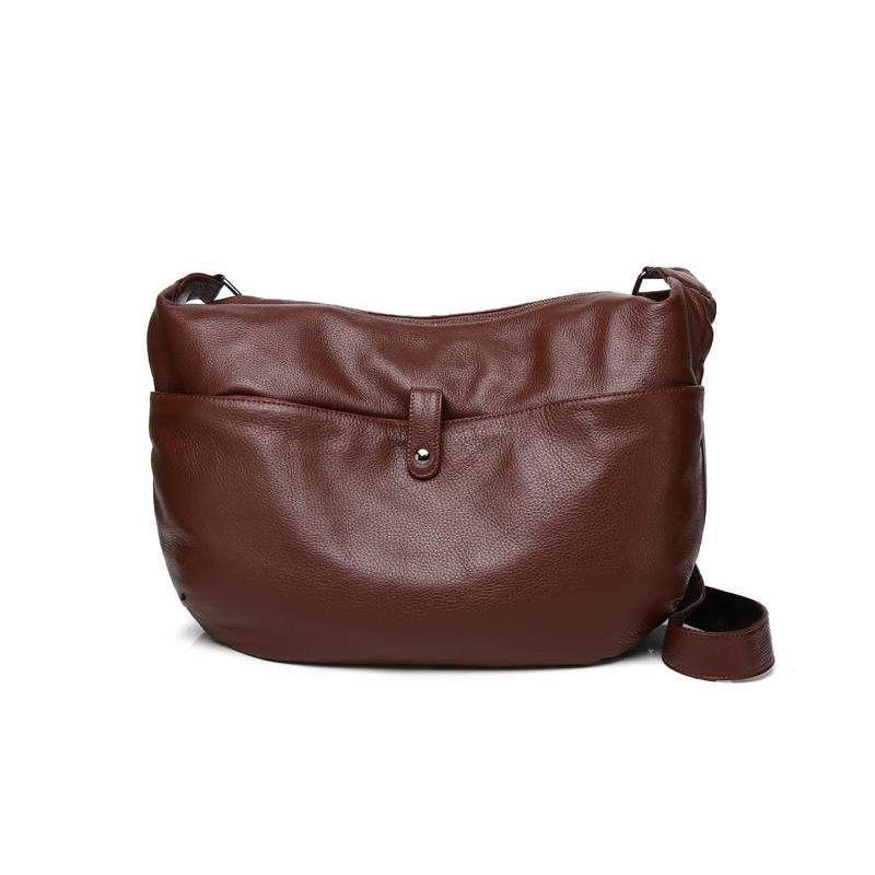 Bolso Hobo bandolera para mujer de piel auténtica de alta calidad