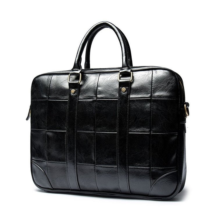 Men's PU Leather One Shoulder Handbag Business Briefcase - Dazpy