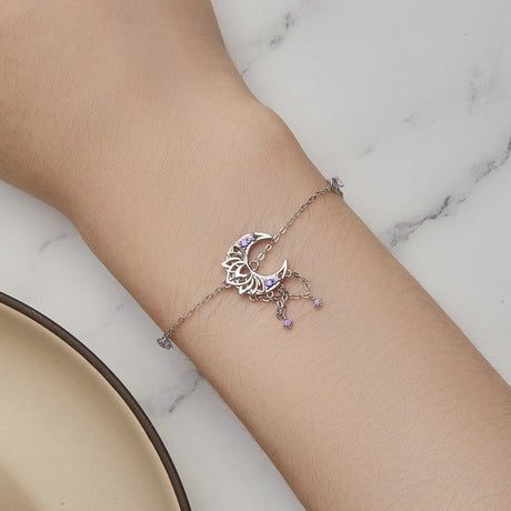 Moon Dreamcatcher Bracelet Sterling Silver - Dazpy