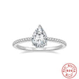 2 Karat S925 Sterling Silver Pear-shaped Engagement Ring - Dazpy