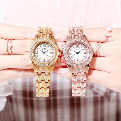 Light Luxury Women's Watch Diamond Studded By Hand All-match Watch - Dazpy