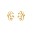 Women's Leaf Flower Pearl Earrings - Dazpy