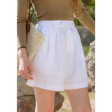 High Waist Linen Summer Shorts for Women