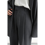 Elegant Twill Wide Leg Suit Pants for Women