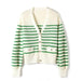 100% Wool Striped Cardigan for Women