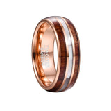 White Beimu Men's Tungsten Steel Ring Inlaid With Wood Grain - Dazpy