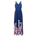Vestido largo de chifón estampado para mujer