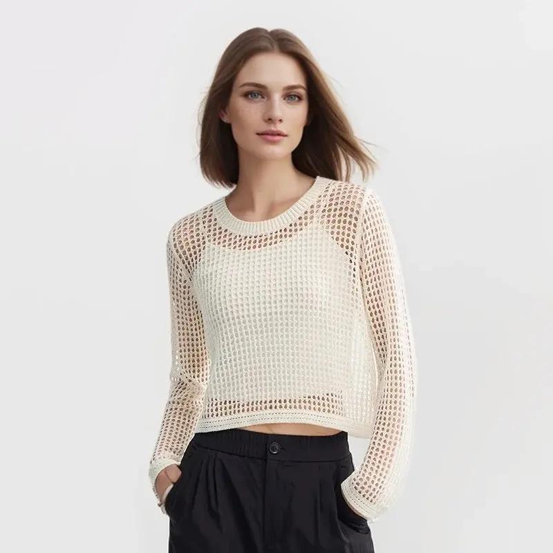 Elegante top de malla para mujer