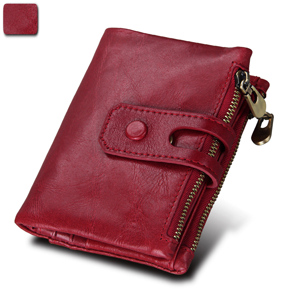 Anti-theft brush RFID first layer cowhide wallet - Dazpy