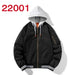 American Street Fashion Kapuzenjacke Volltonfarbe Druck Bestickte Baseballuniform