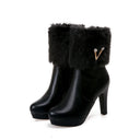 Round-Toe Block-Heel Ankle Boots