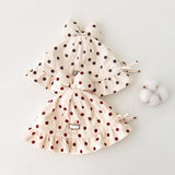 Charming Corduroy Baby Bucket Hat with Dots and Bow