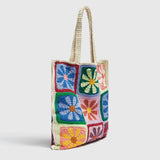 Bolso de hombro de crochet floral