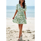 Elegant Printed Short Sleeved Dress for Spring/Summer