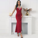 Women's Patchwork Fitted Tube-Top Dress