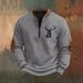 Polo Buckle Sweater 3D Printing Men's Half Zipper Printing