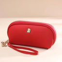 Elegante cartera de piel auténtica con borlas para mujer