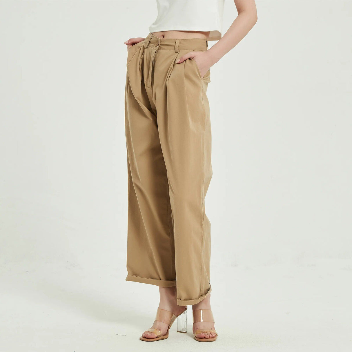 Vintage-Hose mit hoher Taille und weitem Bein für stylische Damen