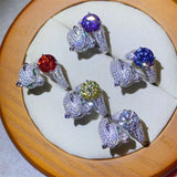 Fashion Color 8-heart 8-cut Mosan Diamond Ring - Dazpy