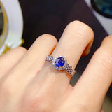 Jewelry Natural Sapphire Ring Silver - Dazpy