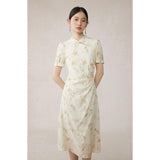 Floral Embroidered Cheongsam Dress