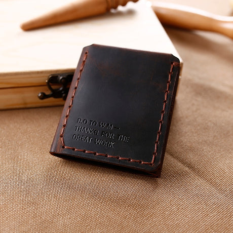 Tri-fold personalized retro wallet - Dazpy