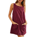 Women's Corduroy Sleeveless Pocket Dress