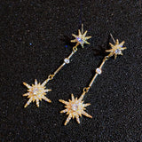 Eight Stars New Long Style Temperament Earrings Female Silver Needle - Dazpy