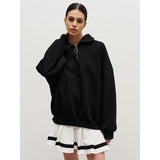 Women's Cotton Blend Oversized Zip-Up Sweatshirt