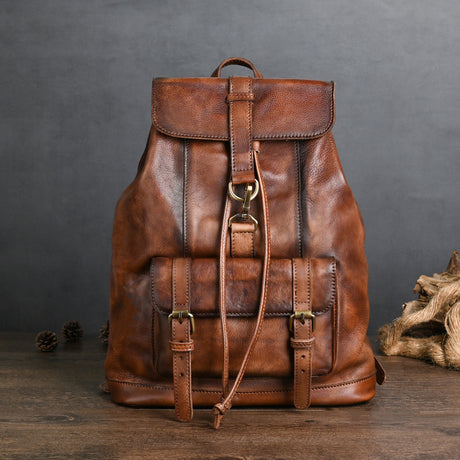 Leather Backpack For Leisure Travel - Dazpy