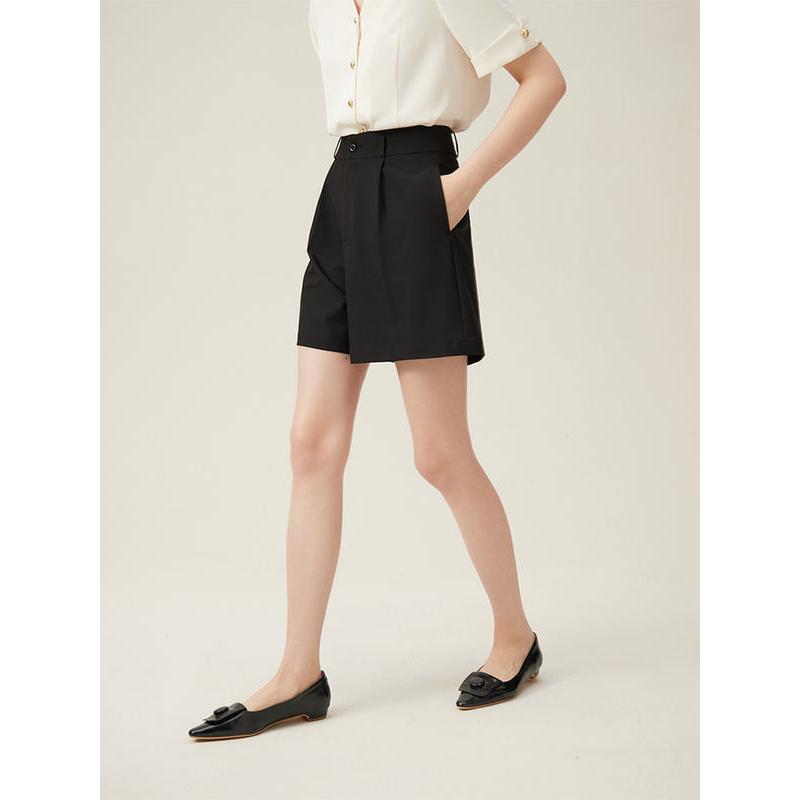 High-Waist A-Line Commuter Shorts for Women