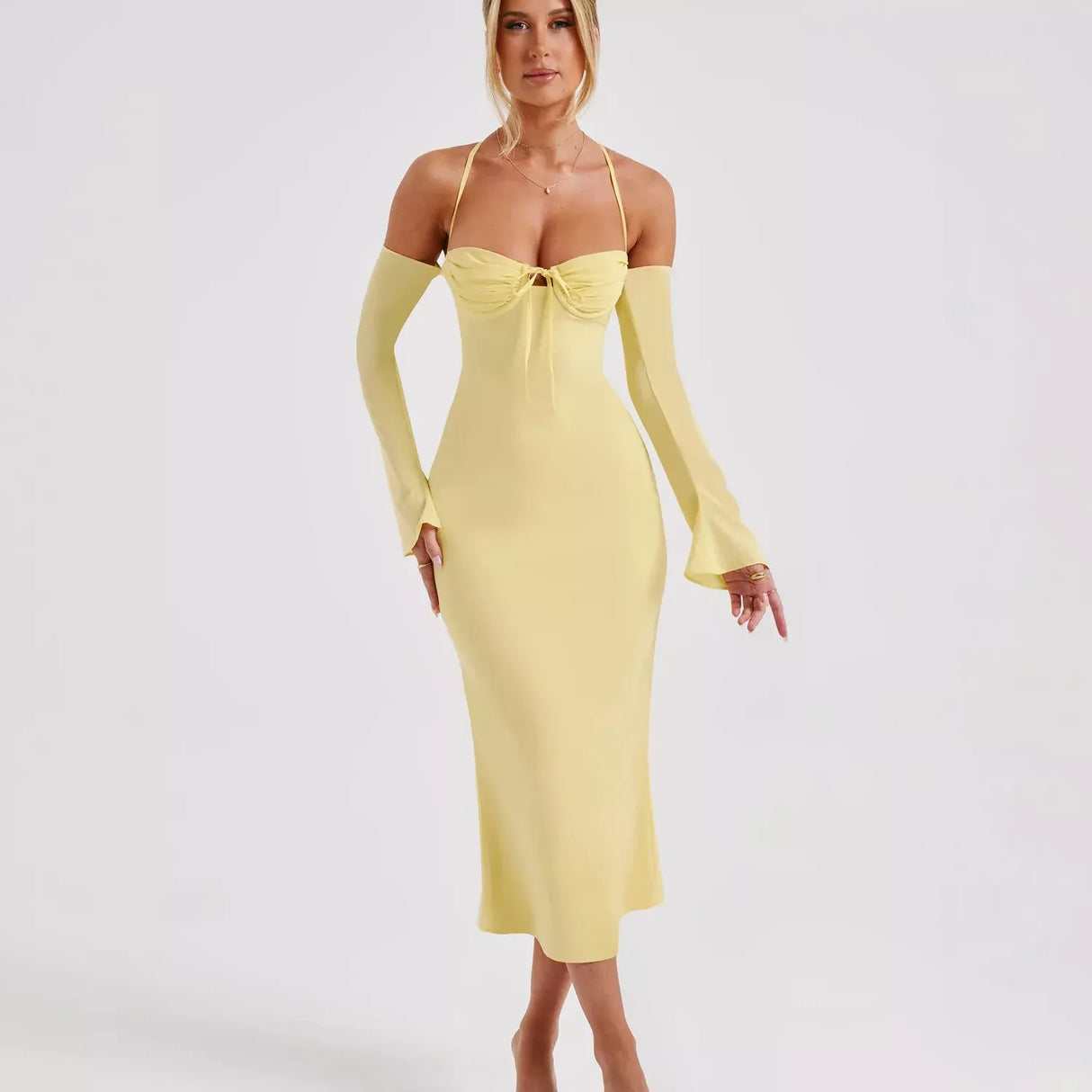 Townlike Elegant Midi Long Slim Bodycon Dress