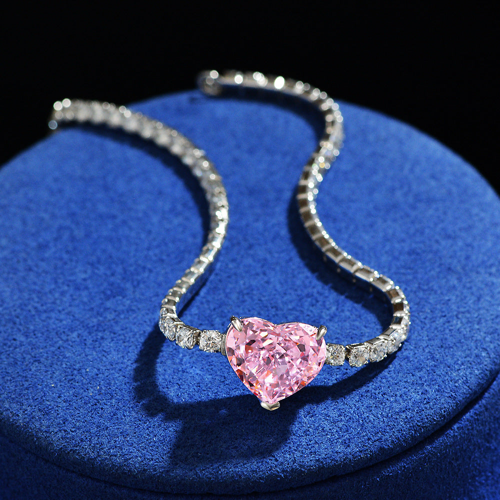 Luxury Fashion Heart-shaped High Carbon Diamond Jewelry - Dazpy