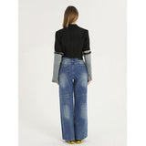 Schicker Denim-Patchwork-Blazer