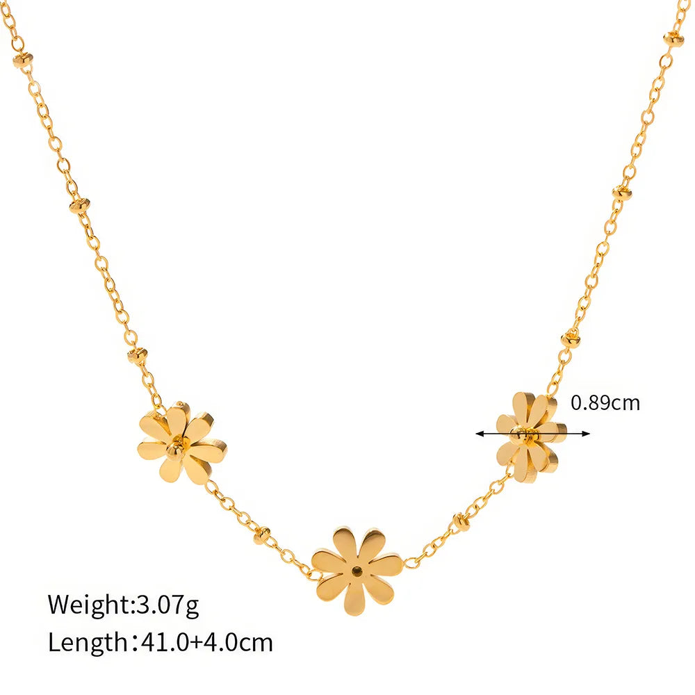 Golden Daisy Trio Necklace