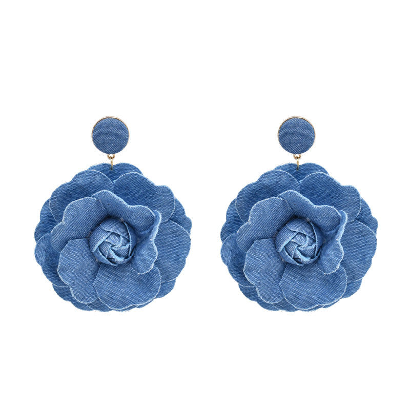 Denim Drop Earrings