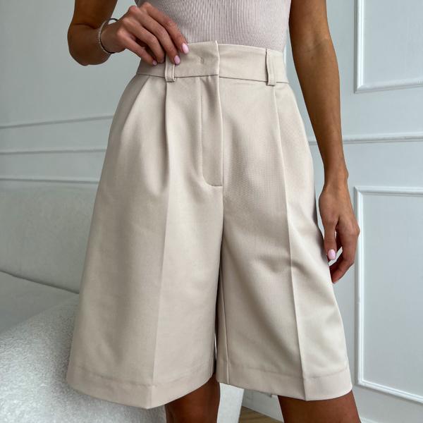 Shorts mit hoher Taille und weitem Bein für Damen