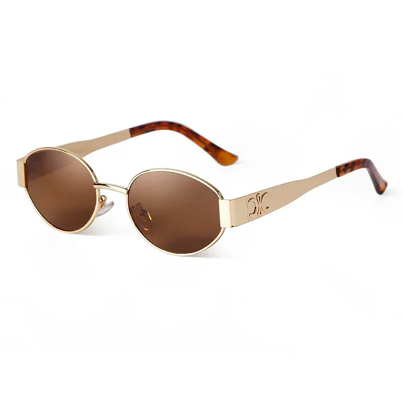 Trendy ovale Retro-Sonnenbrille für Damen