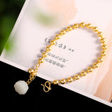 Fashion Simple White Jade Lotus Bracelet - Dazpy