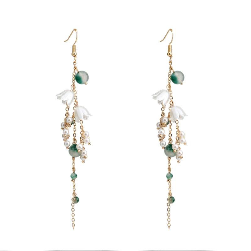 Colored Ancient Wind Chime Orchid Earrings Female - Dazpy