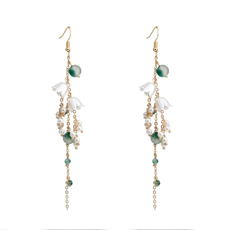 Colored Ancient Wind Chime Orchid Earrings Female - Dazpy