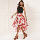Vestido de gasa estampado con paneles para mujer