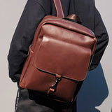 Korean Fashion Men's Retro Crazy Horse Leather Backpack - Dazpy