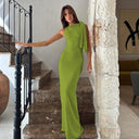 Women's One-Shoulder Linen Long Dress
