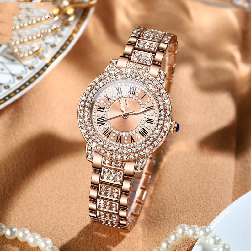 Exquisite And Elegant Sparkling Quartz Watch With Diamonds - Dazpy