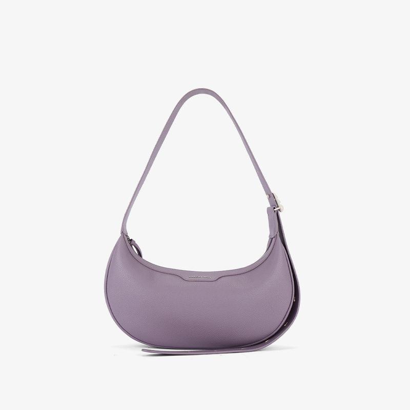 Bolso de hombro baguette de cuero con cara sonriente