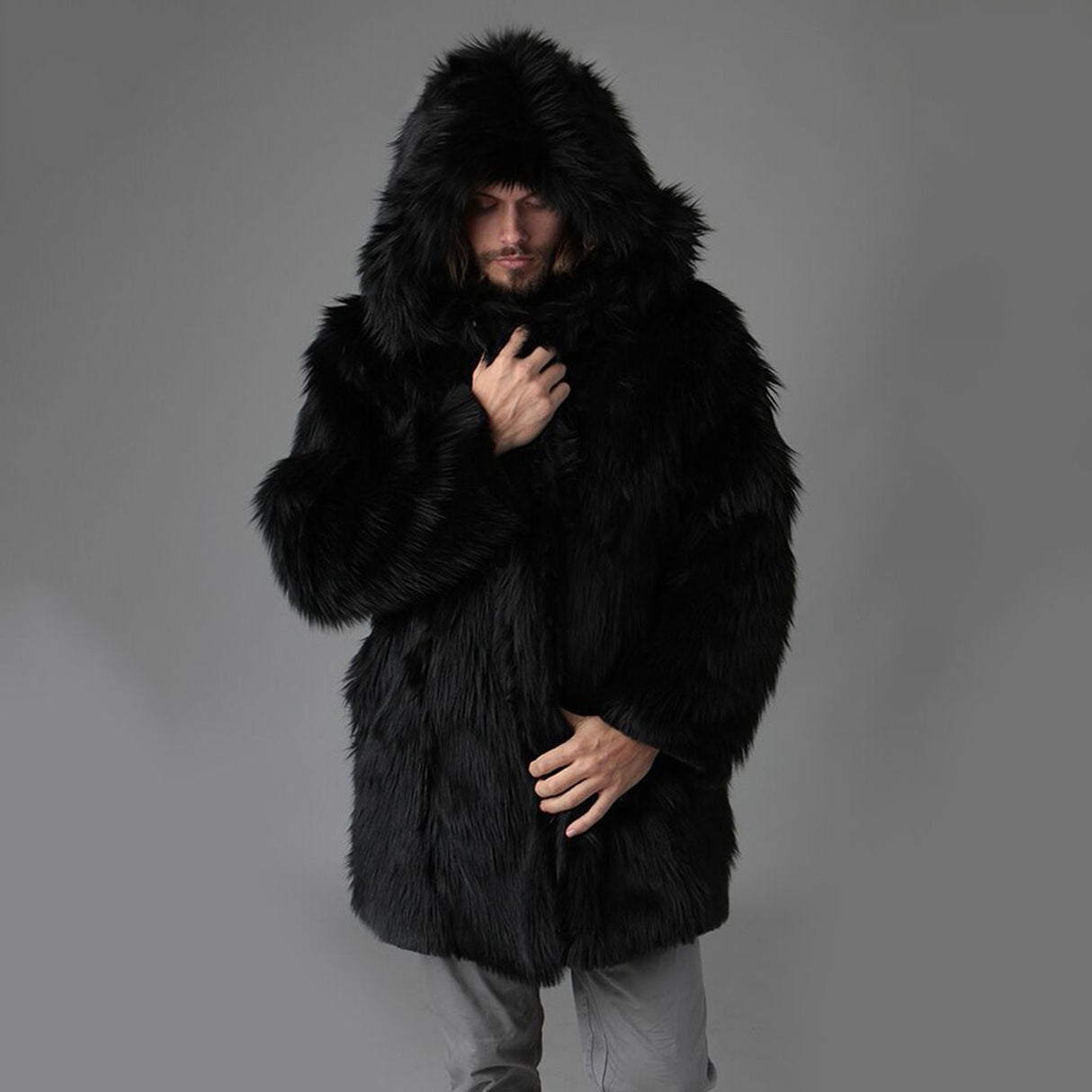 Fashionable Temperament Men's Faux Fur Jacket To Keep Warm